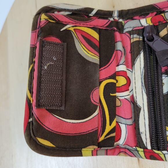 Vera Bradley Punicci Tri-Fold Wallet Womens 5" Quilted Fabric Retro Floral Soft - Picture 5 of 12